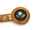14k Gold Antique Beautiful Ornate Pietra Dura Grand Tour Brooch