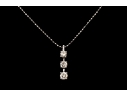 18k White Gold Striking Graduated Diamond Stack Pendant, App. 0.45 TCW, With Chain