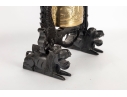 Brass Temple Bell With Dragon Motif Stand