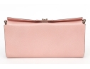 Ferragamo Pink Saffiano Leather Baguette Clutch, See Condition Note