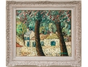 Ouy Albouy (French, 1912-1985) Oil On Canvas, Village Landscape