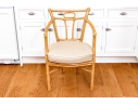 Vintage McGuire Bamboo And Rattan Armchair With Woven Leather Cushion