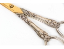 Well Cast Pair Of French Sterling Handled Grape Shears