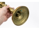 Pair Of Antique Brass Candlesticks, 18th C. 