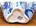 Pair Of Decorative Chinese Porcelain Trefoil Partitioned Vases