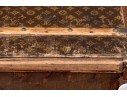 Antique Louis Vuitton Canvas Covered Brass Mounted Steamer Trunk