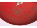 Vintage Red Paint Decorated Metal Flying Saucer Sled
