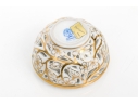 Herend Hungary Hand-Painted Reticulated Porcelain Potpourri Or Covered Box – Gold Floral Design