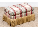 Custom Upholstered Ottoman With Fringed Apron