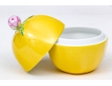 Herend Hand-Painted Porcelain Lidded Lemon Form Box 