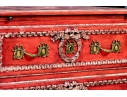 Antique Neoclassical Style Vibrant Red Bachelor's Chest