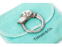 Tiffany & Co. Sterling Silver Beautiful Hound Ouroboros Key Ring, With Felt