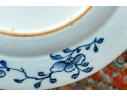 Set Of Seven Antique Chinese Export Blue And White Canton Pattern Porcelain Plates