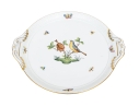 Herend Hungary Hand-Painted Porcelain Chop Plate Or Serving Platter, Rothschild Bird (RO) Pattern