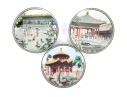 Set Of Three Imperial Jingdezhen “Forbidden City” Porcelain Collector Plates