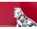 Cartier Sterling Silver Panther And Crystal Ball Paperweight, With Box