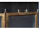 Fabulous Brass Framed Three Panel Fire Spark Screen