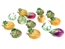 Fourteen Italian Hand-painted Naturalistic Vegetable Form Lidded Bowls Including Vietri