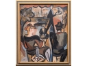 Signed Lansé Oil On Canvas, Cafe Interior