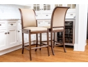 Pair Of Custom Upholstered Klismos Form Bar Stools