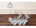 Collection Of Assorted Glassware Including Shrimp Cocktail Bowls And Cake Stand