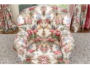 Custom Upholstered Club Chair With Bullion Fringe