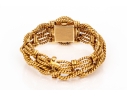 David Webb 18k Yellow Gold Stunning Vintage Diamond Set Rope Motif Bracelet, With Hidden Watch