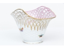 Rare Herend Hungary Hand-Painted Porcelain Openwork Basket Vase, Rothschild Bird (RO) Pattern