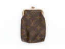 Louis Vuitton Vintage Coated Canvas Logo Kisslock Change Purse