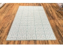 Hand Woven Wool Geometric Greek Key Carpet, 7'-11