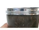 Antique English Collection Of Three Sterling Silver Mounted Carved Horn Cups
