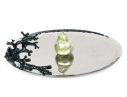 Michael Aram Stainless Platter With Black Enameled Coral 