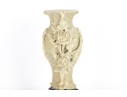 Carved Soapstone Vase With Floral Motif