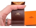 Hermes Diminutive Travel Alarm In Leather Case, Boxed