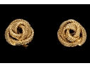 Tiffany & Co. 14k Yellow Gold Vintage Mesh Knot Clip On Style Earrings