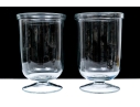 A Substantial Pair Of Simon Pearce Style Footed Glass Hurricanes