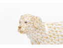 Herend Hungary Hand-Painted Porcelain Dog, Butterscotch Fishnet Pattern