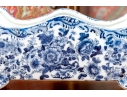 Decorative Blue And White Footed Twin Handled Cachepot