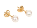 Mikimoto 18k Yellow Gold Beautiful 6.25 Mm Cultured Pearl Stud Earrings