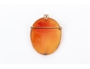9k Yellow Gold Lovely Three Grace Motif Carved Cameo Brooch/pendant