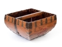 Antique Chinese Iron Bound Wood Framed Rice Measure Bucket