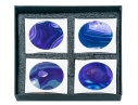 Boxed Set Of Four Anna New York By Rablabs Agate And Metal Coasters