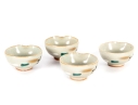 Set Of Four Chinese Crackle Glaze Porcelain Sauce Or Sake Cups