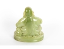 Green Resin Budai Laughing Buddha Figurine