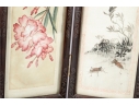 Vintage Chinese Folding Table Screen With Hand-Painted Scenes