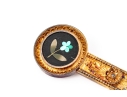 14k Gold Antique Beautiful Ornate Pietra Dura Grand Tour Brooch