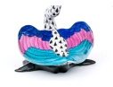 Herend Hungary Porcelain Open-Mouth Swan Figure, Fishnet VHNM Colorway