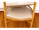 Vintage McGuire Bamboo And Rattan Armchair With Woven Leather Cushion
