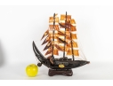 Chinese Horn Carving Craft Ship
