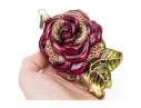 Jay Strongwater Glass Rose Form Ornament 